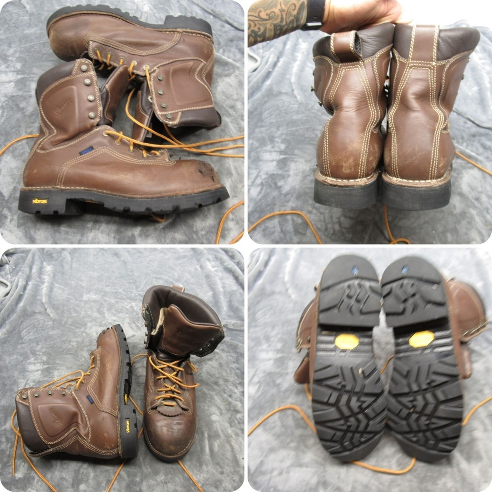 Danner Quarry 8" Boots Mens 12 EE Brown Leather 400G Thinsulate Waterproof Work